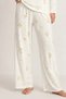 Women's Ecru Patterned Long Sleeve Pajama Set - 6