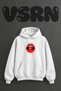 Lip Strawberry Popart Design Pre-Printed Oversize White Hooded Sweatshirt
