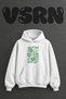 Floral Abundance Design Pre-Printed Oversize White Hooded Sweatshirt