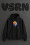 Dandelion Watercolor Design Pre-Printed Oversize Black Hooded Sweatshirt