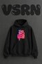 Be You Graffiti Design Pre-Printed Oversize Black Hooded Sweatshirt