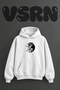 Kung Fu Dragon Design Pre-Printed Oversize White Hooded Sweatshirt