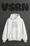 Reverse Pattern Design Pre-Printed Oversize White Hooded Sweatshirt