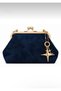 Suede Scholar Star Charm Detailed Chain Strap Clutch/Portfolio Hand and Shoulder Bag - 3