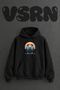 Penguin Couple Design Pre-Printed Oversize Black Hooded Sweatshirt