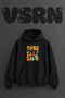 Sun Salt Sand Design Pre-Printed Oversize Black Hooded Sweatshirt