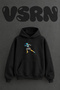 Kosan Kadin Design Pre-Printed Oversize Black Hooded Sweatshirt