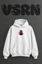 Motocross Girl Design Pre-Printed Oversize White Hooded Sweatshirt
