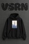 Lotte World Tower Design Pre-Printed Oversize Black Hooded Sweatshirt