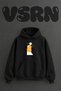 Minion Glasses Design Pre-Printed Oversize Black Hooded Sweatshirt