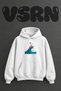 Kiz Kitap Sorf Design Pre-Printed Oversize White Hooded Sweatshirt