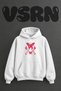 Pink Butterfly Illustration Design Pre-Printed Oversize White Hooded Sweatshirt