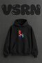 Color Splash Dancer Design Pre-Printed Oversize Black Hooded Sweatshirt