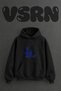 Balikci Iskele Design Pre-Printed Oversize Black Hooded Sweatshirt