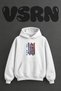 Wild Animals Design Pre-Printed Oversize White Hooded Sweatshirt