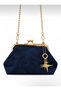 Suede Scholar Star Charm Detailed Chain Strap Clutch/Portfolio Hand and Shoulder Bag - 2