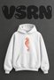 Seahorse Design Pre-Printed Oversize White Hooded Sweatshirt