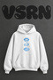 Lip Print Design Pre-Printed Oversize White Hooded Sweatshirt