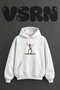 Artistic Gymnastics Design Pre-Printed Oversize White Hooded Sweatshirt
