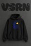 Bridgetown Barbados Design Pre-Printed Oversize Black Hooded Sweatshirt