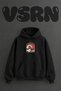 Great Wave Kanagawa Design Pre-Printed Oversize Black Hooded Sweatshirt