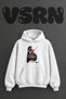 Spartan Warrior Design Pre-Printed Oversize White Hooded Sweatshirt