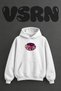 Running Era Design Pre-Printed Oversize White Hooded Sweatshirt