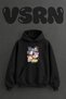 Demon Slayer Design Pre-Printed Oversize Black Hooded Sweatshirt