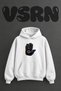 Hamsa Eye Design Pre-Printed Oversize White Hooded Sweatshirt
