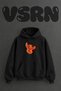 Fire Phoenix Design Pre-Printed Oversize Black Hooded Sweatshirt