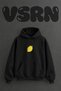Lemon Art_1 Design Pre-Printed Oversize Black Hooded Sweatshirt
