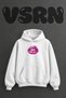 Pop Art Lip Design Pre-Printed Oversize White Hooded Sweatshirt