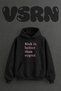 Risk Regret Design Pre-Printed Oversize Black Hooded Sweatshirt