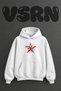 American Star Design Pre-Printed Oversize White Hooded Sweatshirt