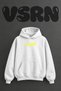 Brush Fighter Design Pre-Printed Oversize White Hooded Sweatshirt
