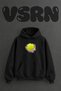 Tennis Ball Splash Design Pre-Printed Oversize Black Hooded Sweatshirt