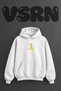 Banana Cartoon Design Pre-Printed Oversize White Hooded Sweatshirt