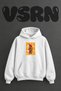 Sliced Papaya Design Pre-Printed Oversize White Hooded Sweatshirt