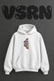 Butterfly Design Pre-Printed Oversize White Hooded Sweatshirt
