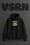 Big Frog Energy Design Pre-Printed Oversize Black Hooded Sweatshirt
