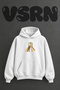 Azadi Tower Design Pre-Printed Oversize White Hooded Sweatshirt