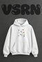 Colorful Hummingbirds Design Pre-Printed Oversize White Hooded Sweatshirt