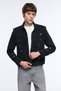 Regular Fit High Collar Napoleon Zippered Cotton Jean Jacket J1024Ax26Au - 3