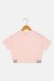 Kids Girl Short Sleeve Graphic Print Cropped Top, Pink - 2