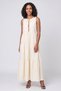 Women Plain Maxi Dress, Cream