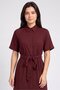 Women Plain Shirt Dress, Maroon - 2