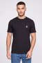 Men Crew Neck Short Sleeve Embroidered Logo T-Shirt, Black