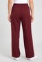 Women Regular Fit Solid Wide Leg Pants, Maroon - 4