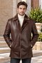 Salah Genuine Leather Brown Men's Fur Coat