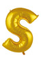 Special Series Preparation Ornament Decoration S- Letter 16 Inch Gold Color Balloon 36 cm - 2